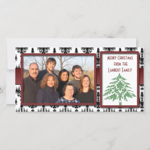 Tarjetas de fotos del árbol de Damask verde Chande