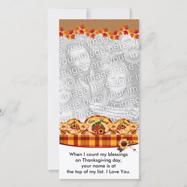 Tarjetas de fotos del Día de Acción de Gracias (Anverso)