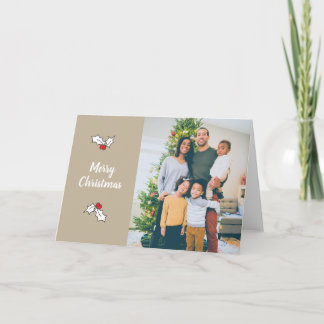 Tarjetas de fotos digitales de Tan Holly Berries p