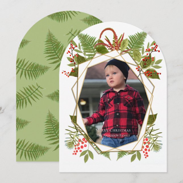 Tarjetas de fotos geométricas de oro de las Berrie (Anverso / Reverso)