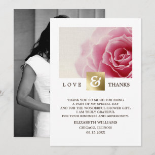 Tarjetas de fotos gracias a la ducha de novia rosa
