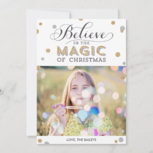 Tarjetas de fotos mágicas navideñas - Blanco