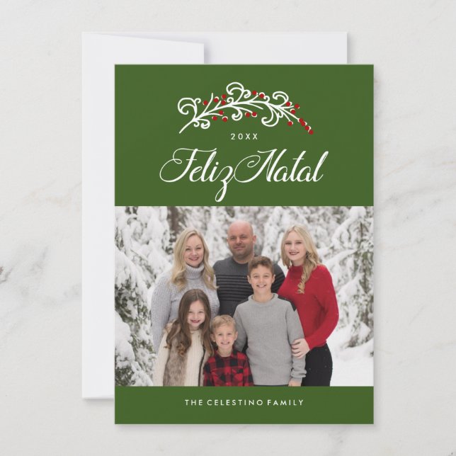 Tarjetas de fotos Natal Feliz (Anverso)
