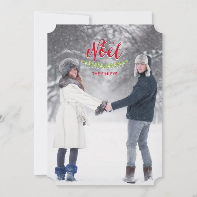 Tarjetas de fotos navideñas clásicas Noel (Anverso)