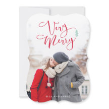 Tarjetas de fotos navideñas con guiones rojos muy