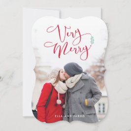Tarjetas de fotos navideñas con guiones rojos muy 