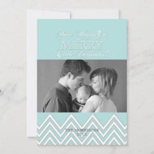 Tarjetas de fotos navideñas de Chevron blanco de e
