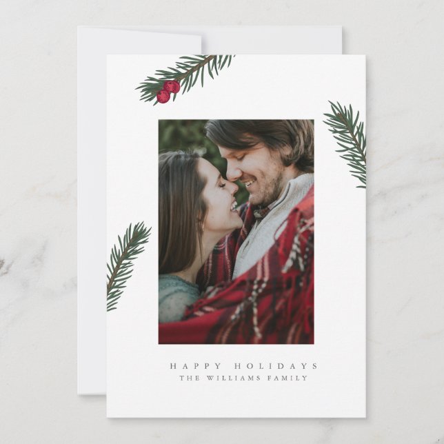 Tarjetas de fotos navideñas de Holly Brands (Anverso)
