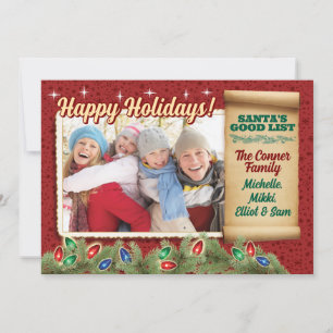 Tarjetas de fotos navideñas de la buena lista de S