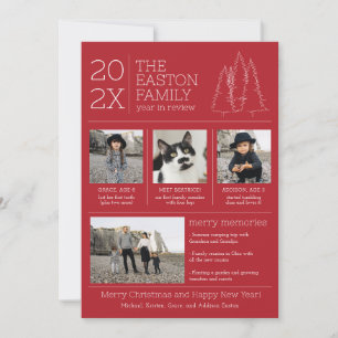 Tarjetas de fotos navideñas de la familia Review Y