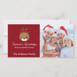 Tarjetas de fotos navideñas de los renos de Kawaii