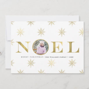 Tarjetas de fotos navideñas de Noel de Snowflake G