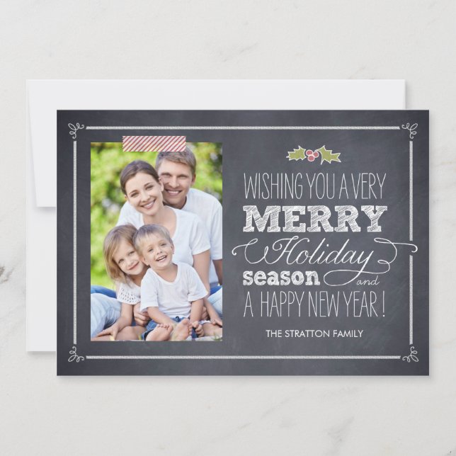Tarjetas de fotos navideñas elegantemente marcadas (Anverso)