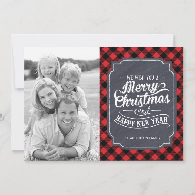 Tarjetas de fotos navideñas modernas y retocadas (Anverso)