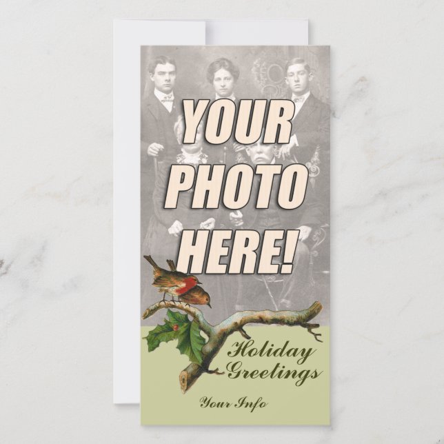 Tarjetas de fotos navideñas victorianas (Anverso)