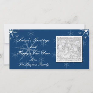 Tarjetas de fotos para festejo con copo de nieve a