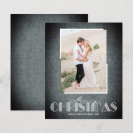 Tarjetas de fotos para Navidad Rustic Black Merry 
