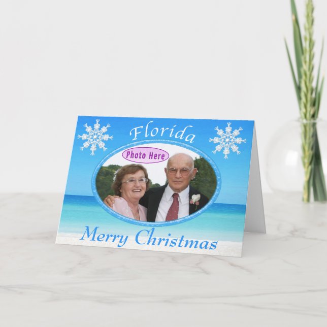 Tarjetas de fotos para Navidades de Florida (Anverso)
