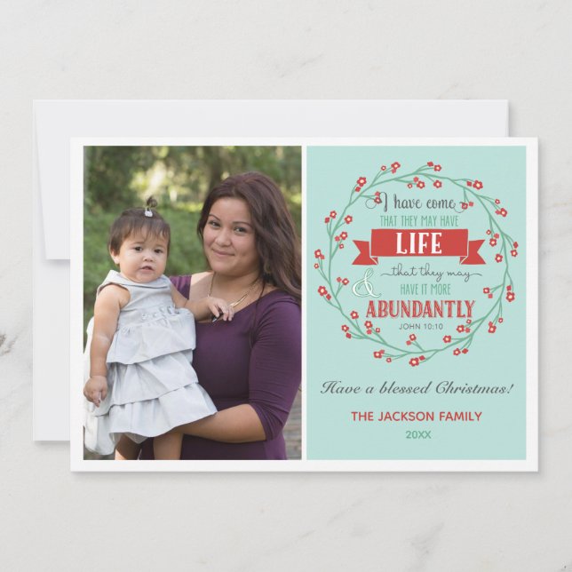 Tarjetas de fotos religiosas de Navidad (John 10:1 (Anverso)
