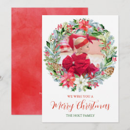 Tarjetas de fotos Wreath de los Navidades de Poins