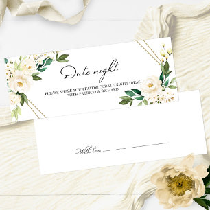 Tarjetas de frasco de noche de cita de ducha nupci
