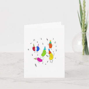 Tarjetas de frijoles bailarines lindos