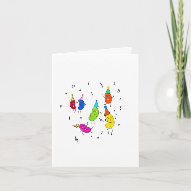 Tarjetas de frijoles bailarines lindos (Anverso)