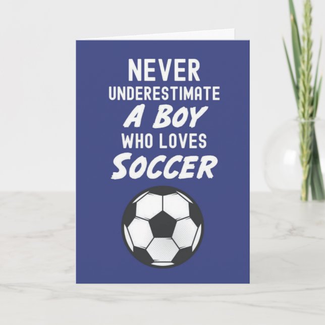 Tarjetas De Fútbol Azul De La Marina Para Niños De (Anverso)
