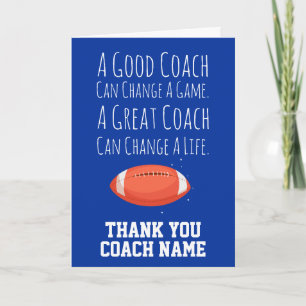 Tarjetas de Fútbol de Otoño Gracias Entrenador De 
