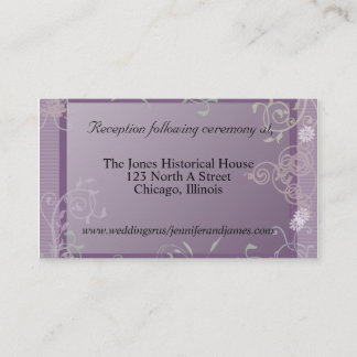 Tarjetas de gabinete Boda floral púrpura