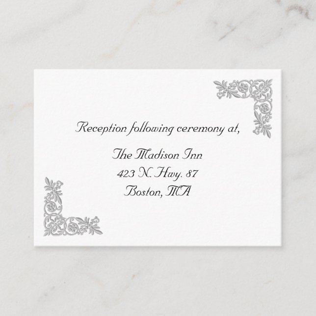 Tarjetas de gabinete con Boda gráfico de bordado p (Anverso)