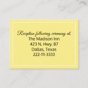 Tarjetas de gabinete de Boda amarillo