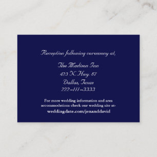 Tarjetas de gabinete de Boda azul de la marina