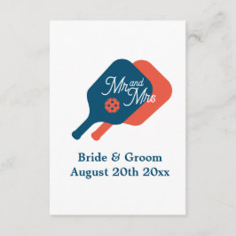 Tarjetas de gabinete de boda de pickleball excepci