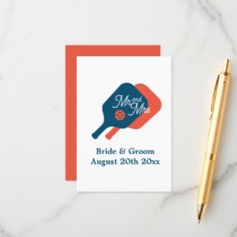 Tarjetas de gabinete de boda de pickleball excepci