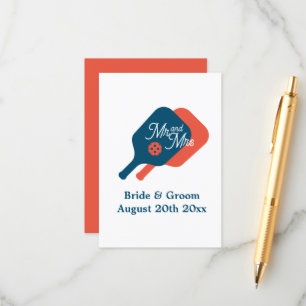 Tarjetas de gabinete de boda de pickleball excepci