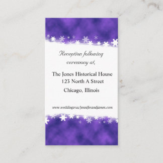 Tarjetas de gabinete de Boda morado y blanco