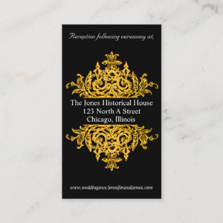 Tarjetas de gabinete de Boda negro y dorado