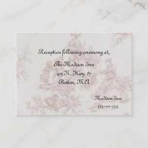 Tarjetas de gabinete de Boda toile francesas