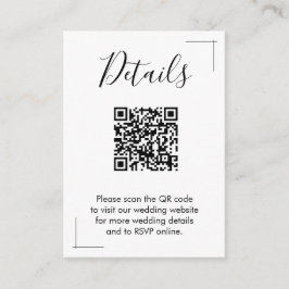 Tarjetas de gabinete de código QR para Boda minima