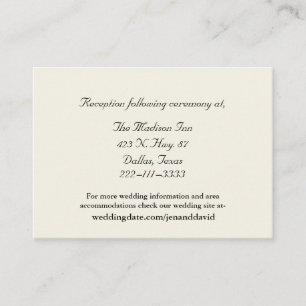 Tarjetas de gabinete de crema Boda