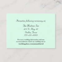 Tarjetas de gabinete Mint Green Boda
