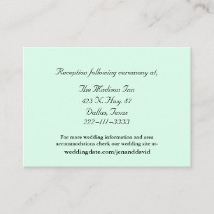 Tarjetas de gabinete Mint Green Boda