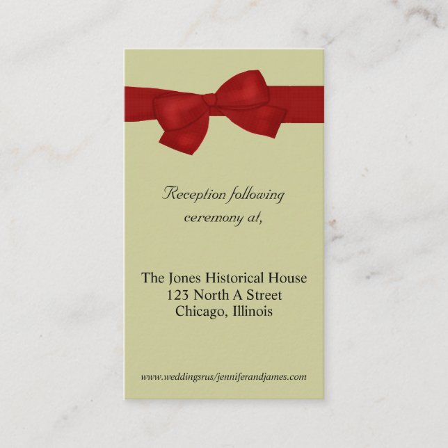 Tarjetas de gabinete Red and Tan Boda (Anverso)
