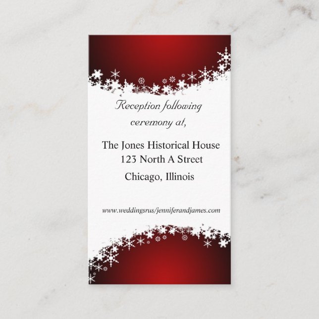 Tarjetas de gabinete Red and White Boda (Anverso)