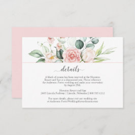 Tarjetas de gabinete Rubor Pink Roses y Eucalyptus