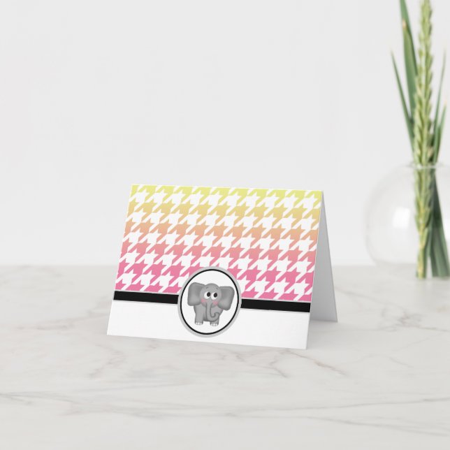 Tarjetas de galpón rosa amarillo ocre para elefant (Anverso)