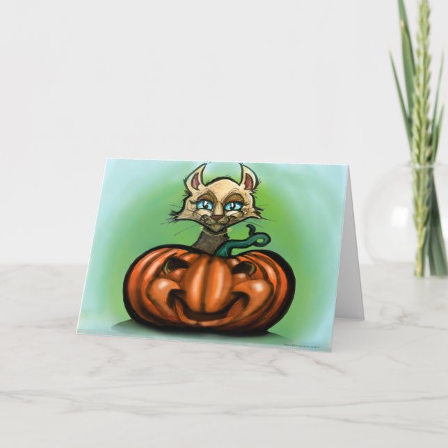 Tarjetas de gato de calabaza (Anverso)