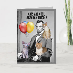 TARJETAS DE GATOS DE ABRAHAM LINCOLN DE CUMPLEAÑOS