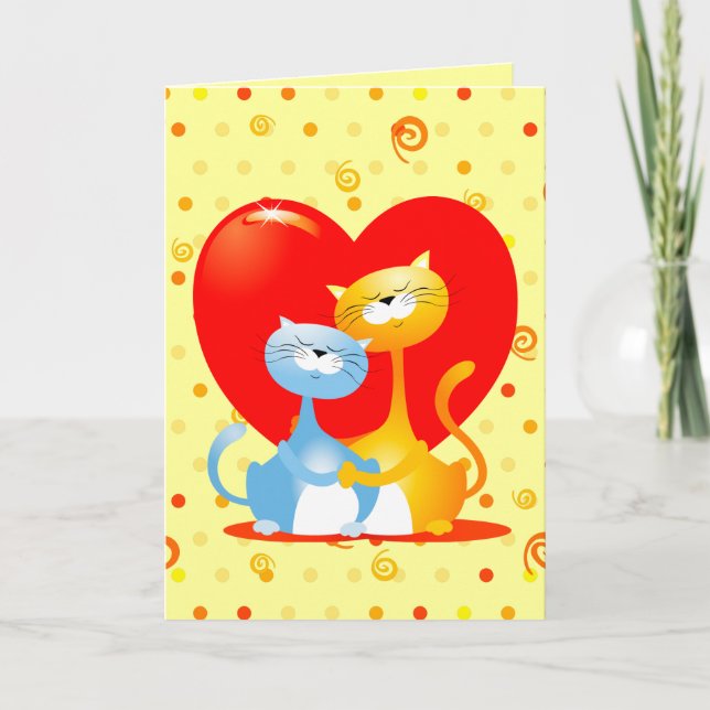Tarjetas de gatos enamorados (Anverso)